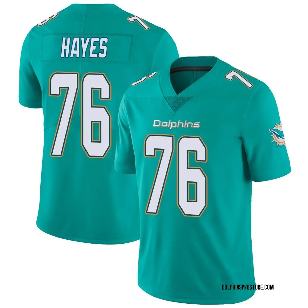 Adult Limited Ryan Hayes Miami Dolphins Aqua Team Color Vapor Untouchable Jersey