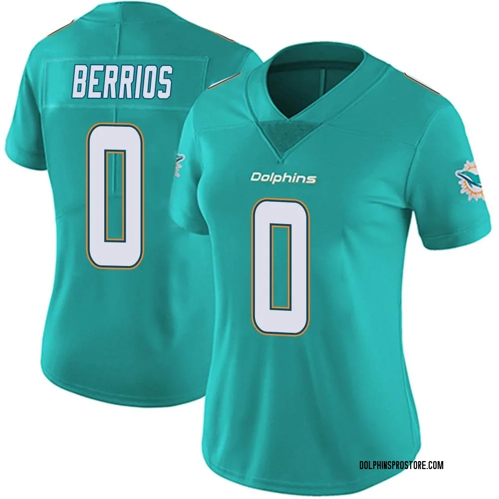 Women's Limited Braxton Berrios Miami Dolphins Aqua Team Color Vapor Untouchable Jersey