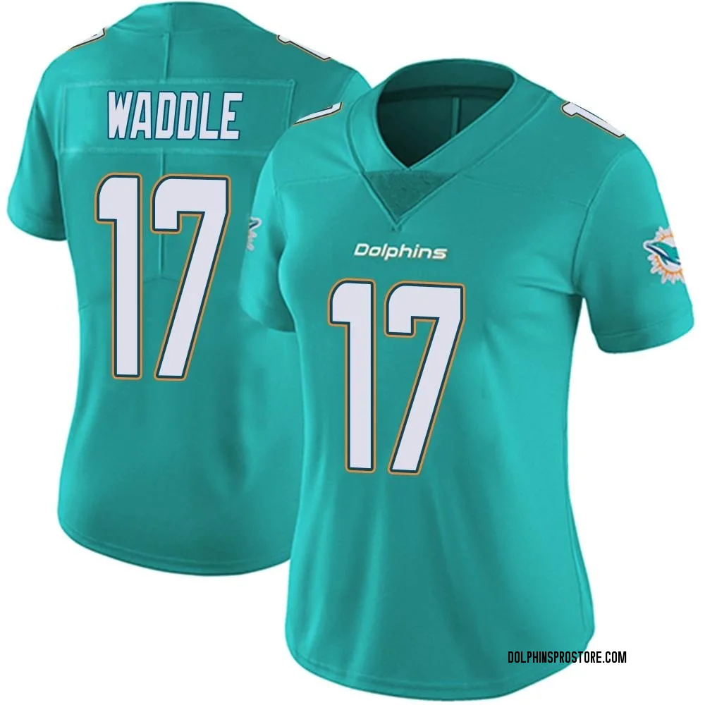 Women's Limited Jaylen Waddle Miami Dolphins Aqua Team Color Vapor Untouchable Jersey