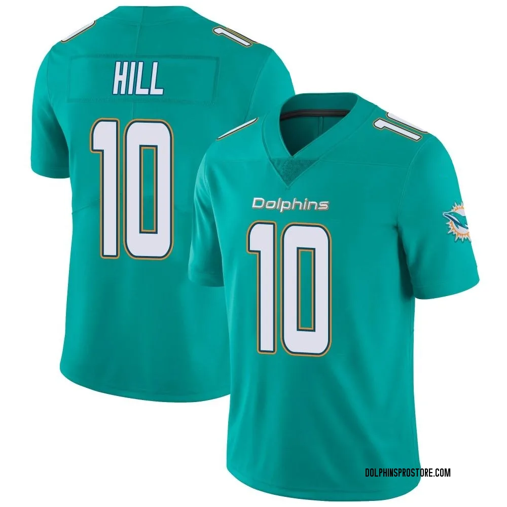  alt=&quot;Youth Limited Tyreek Hill Miami Dolphins Aqua Team Color Vapor Untouchable Jersey&quot; width=500